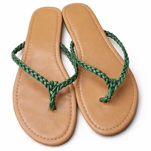 New York & Company Woven Flip Flop Sandal Summer Shoe Slip On Beach Vacation